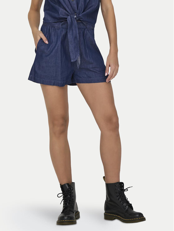 JDY Bavlnené šortky Kai 15321166 Tmavomodrá Regular Fit
