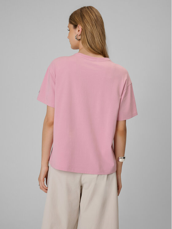 4F 4F T-Shirt BASIC+ Różowy jasny Loose Fit
