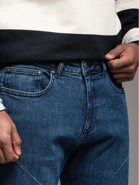 Ombre Ombre Jeansy OM-PADP-0227 Niebieski Carrot Fit