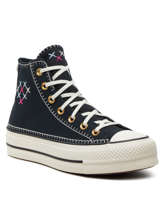 Converse Converse Trampki Chuck Taylor All Star Lift Crafted Stitching Platform Hi A08731C Czarny