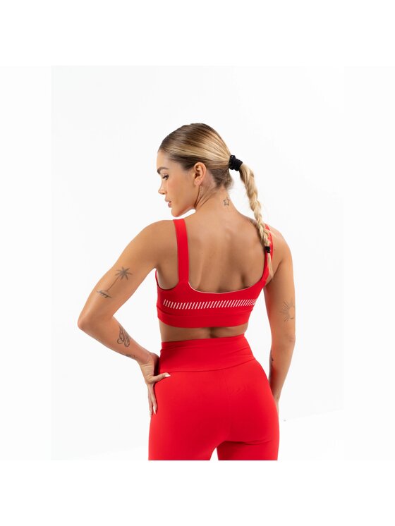 LaBellaMafia LaBellaMafia Top LABELLAMAFIA TOP ESSENTIALS RED Czerwony Regular Fit