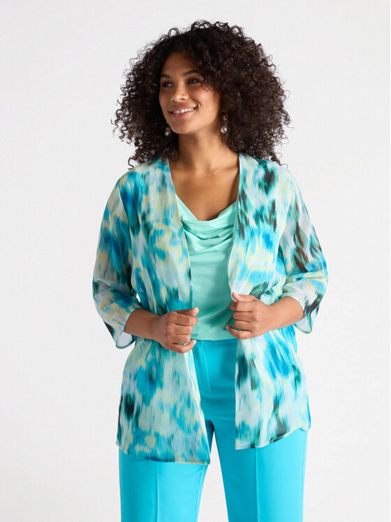 Fiorella Rubino Fiorella Rubino Giacca di transizione R000T001259N0R4 Turchese Regular Fit