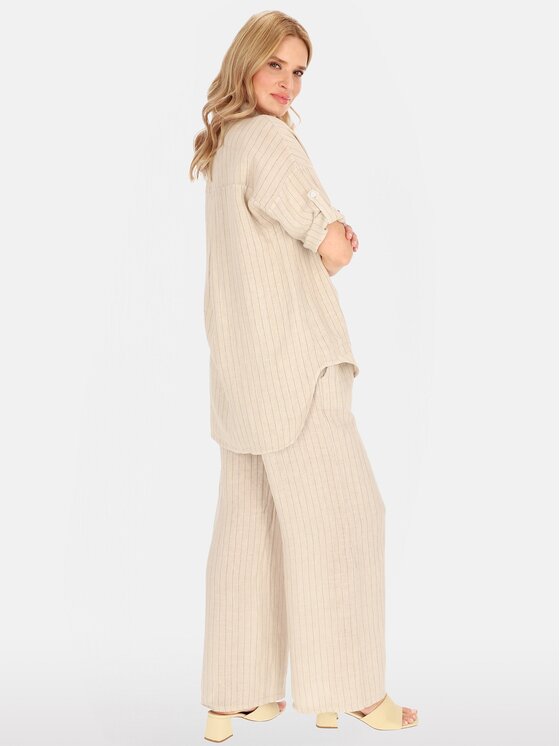 Perso Perso Bluzka CHLE255445F Beżowy Regular Fit