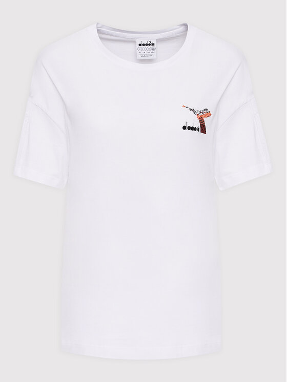 Diadora Diadora T-Shirt Floss 102.178185 Biały Regular Fit