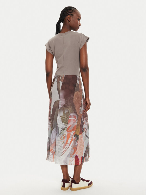 Desigual Desigual Ежедневна рокля Lola 24WWVK76 Бежов Regular Fit