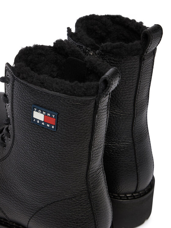 Tommy Jeans Tommy Jeans Turistická obuv Tjw Urban Laceup Boot Wl EN0EN02906 Černá