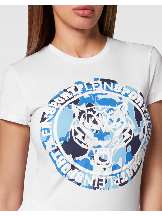 Plein Sport Plein Sport T-shirt 12973 Bianco Skin Tight Fit