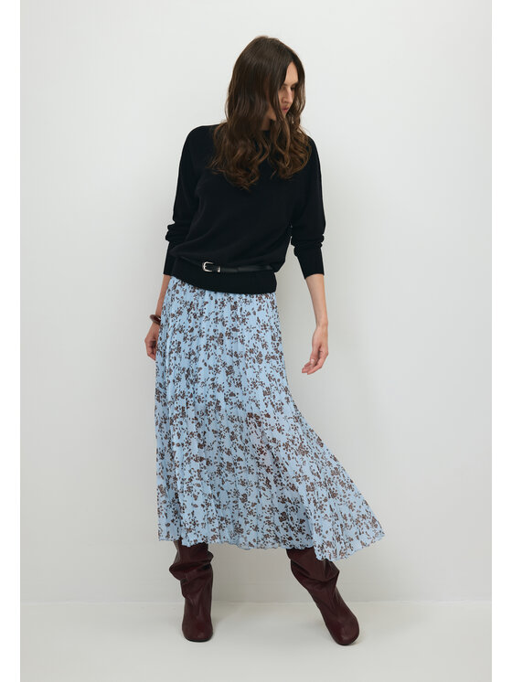 BIZUU BIZUU Maxi sukně FLORAL SKIRT MINA Modrá Standard Fit