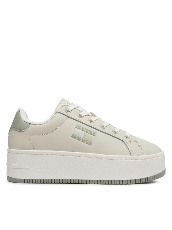 Tommy Jeans Snīkeri Tjw Flatform Ess EN0EN02518 Écru