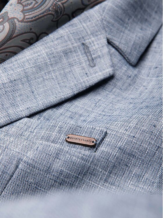 Ombre Ombre Marynarka M169 Niebieski Regular Fit