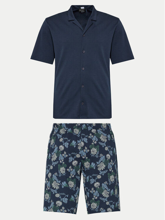 Hanro Hanro Pyjama Night & Day 75137 Dunkelblau Relaxed Fit