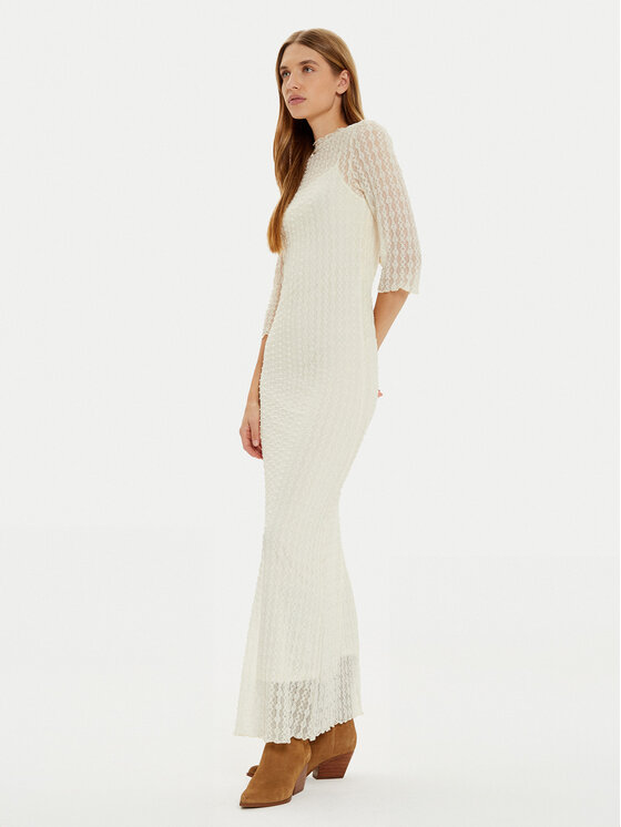 Vila Vila Трикотажна сукня Selina 14106328 Écru Regular Fit
