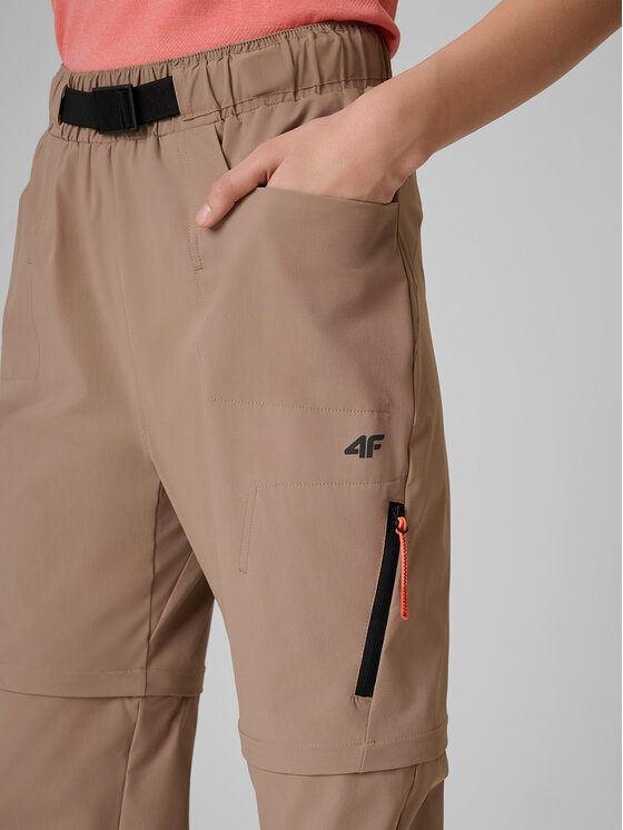 4F 4F Spodnie outdoor TREKKING Beżowy Regular Fit