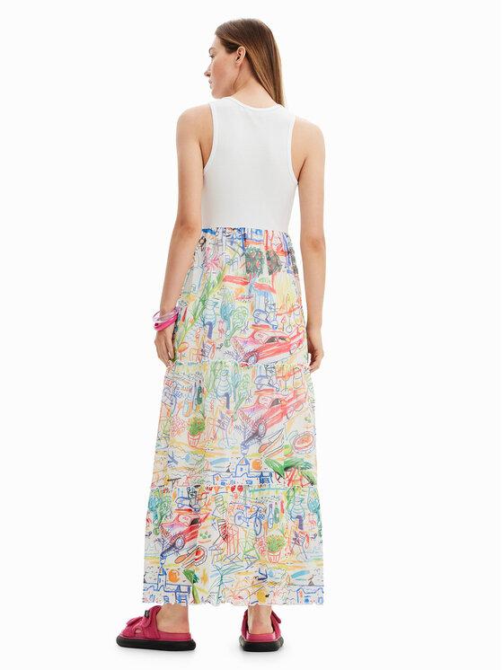 Desigual Desigual Φόρεμα καθημερινό 23SWVK91 Λευκό Regular Fit