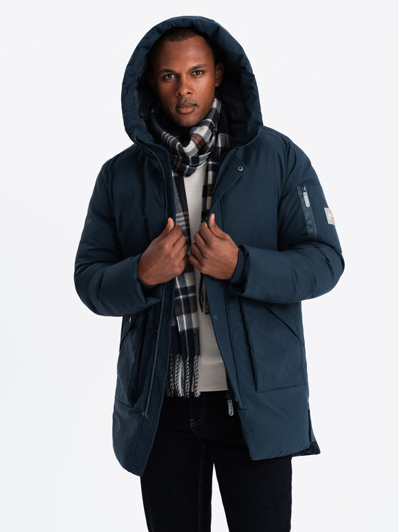 Ombre Ombre Outdoorová bunda OM-JALJ-0202 Tmavomodrá Regular Fit