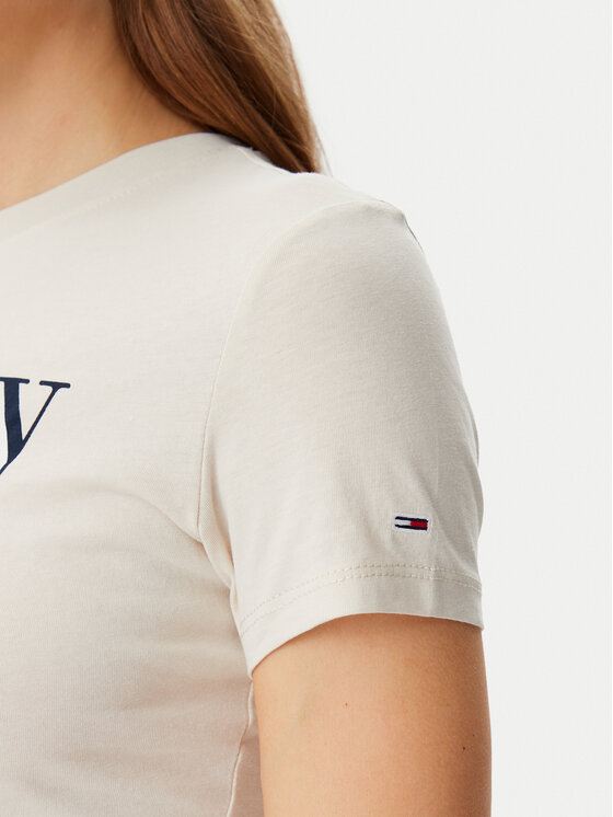 Tommy Jeans Tommy Jeans T-shirt Essential DW0DW19447 Bež Slim Fit