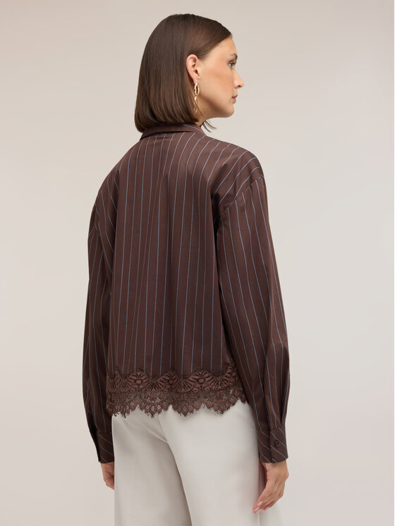 Motivi Motivi Camicia 5080Q001088N0Z2 Marrone Over Fit