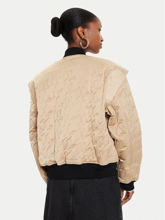 KARL LAGERFELD KARL LAGERFELD Bunda bomber 245W1506 Béžová Regular Fit