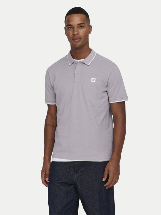 Only & Sons Only & Sons Тениска с яка и копчета Fletcher 22024827 Виолетов Regular Fit