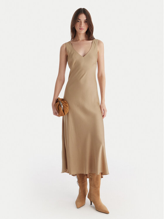 ViCOLO ViCOLO Abito da cocktail TF0247 Beige Regular Fit