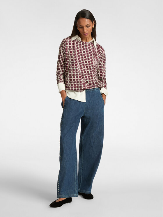 Elena Mirò Elena Mirò T-shirt G312Z100502N002 Bordeaux Boxy Fit