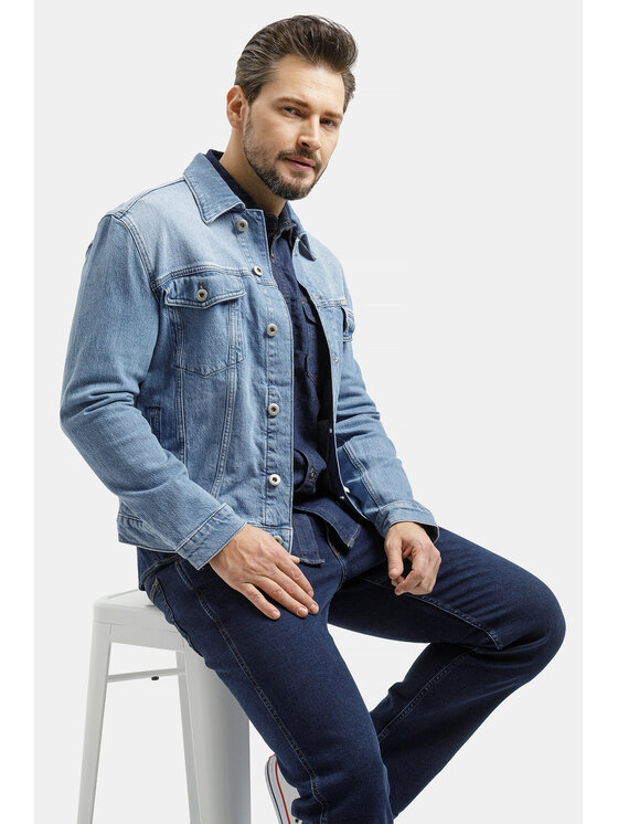 Cross Jeans Cross Jeans Kurtka jeansowa A 320-028 Niebieski Regular Fit