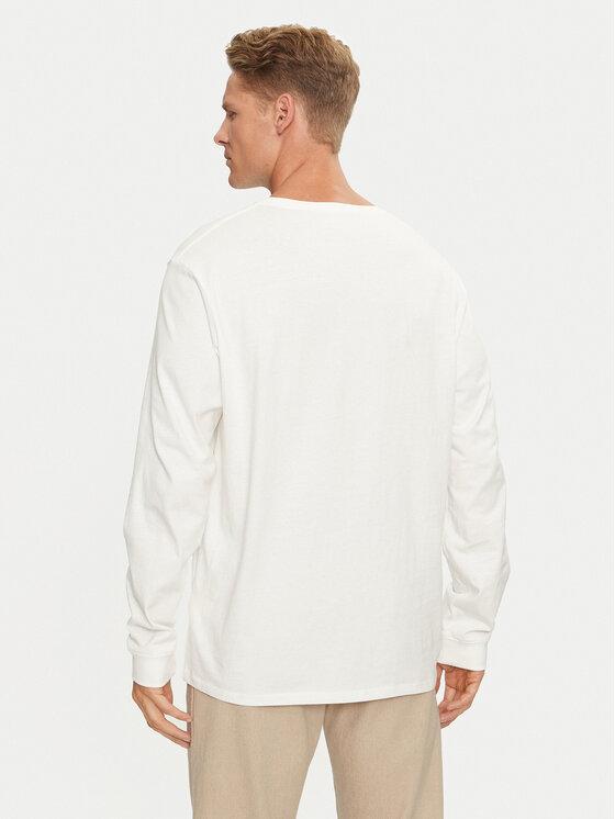 Wrangler Wrangler Longsleeve Sign Off 112357431 Biały Regular Fit
