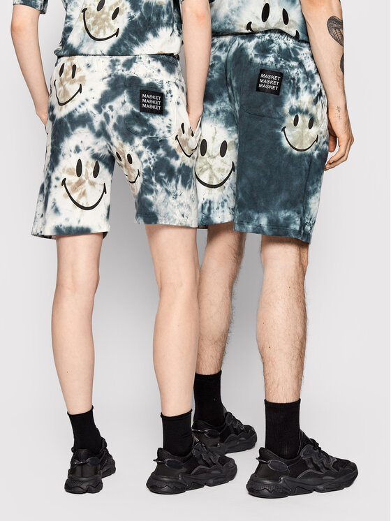 Market Market Športne kratke hlače Unisex SMILEY Shibori Dye 395000526 Siva Regular Fit