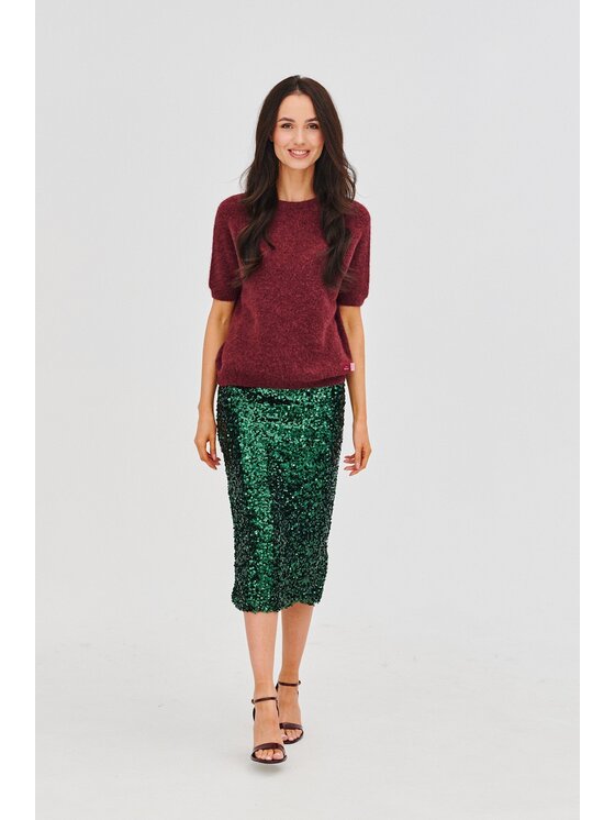 NAOKO NAOKO Pouzdrová sukně Emerald Glam Zelená Regular Fit