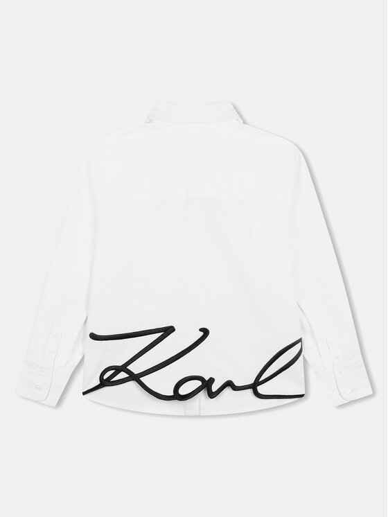Karl Lagerfeld Kids Karl Lagerfeld Kids Πουκάμισο Z30217 S Λευκό Regular Fit