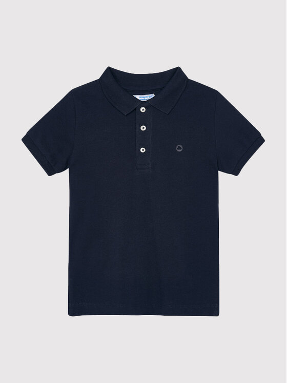 Mayoral Mayoral Тениска с яка и копчета 150 Тъмносин Regular Fit