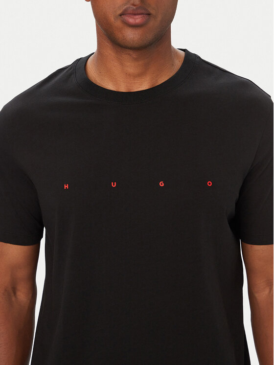 HUGO HUGO Тишърт Dorosi 50566086 Черен Regular Fit
