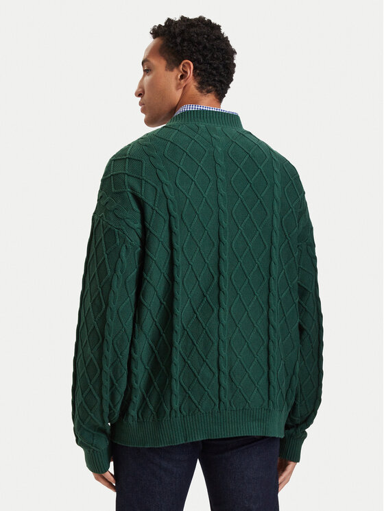 Tommy Jeans Tommy Jeans Пуловер Flag DM0DM23614 Тъмнозелен Relaxed Fit