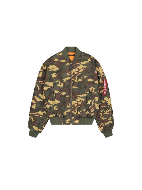 Alpha Industries Alpha Industries Kurtka bomber MA-1 Quilted Camouflage Bomber Jacket Zielony Core Fit