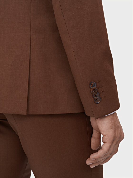 Evenemen Evenemen Garnitur Rector Brązowy Slim Fit