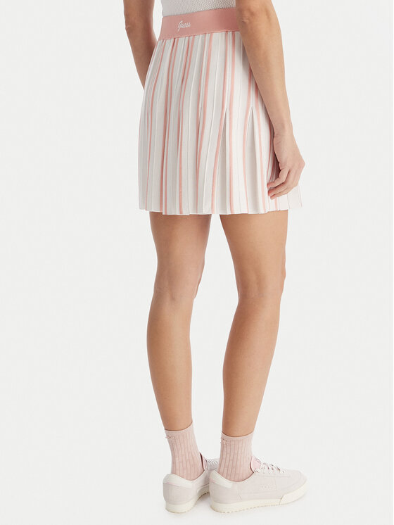Guess Guess Fustă plisată V5GD00 Z3D60 Alb Regular Fit