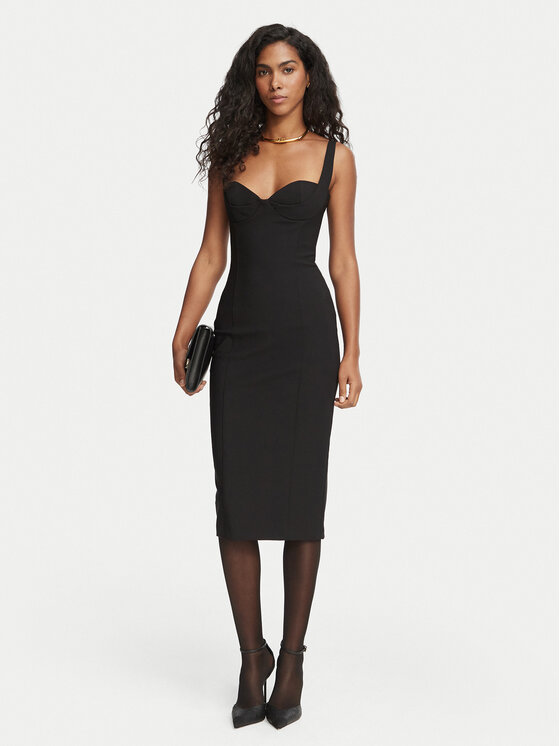 Elisabetta Franchi Elisabetta Franchi Koktejlové šaty AB-002-67E2-V470 Černá Fitted Fit
