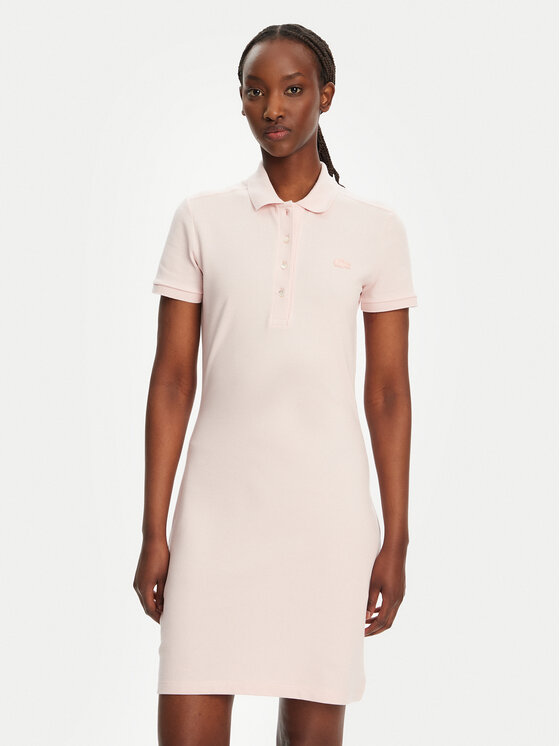 Lacoste Lacoste Každodenní šaty EF5473 Růžová Slim Fit