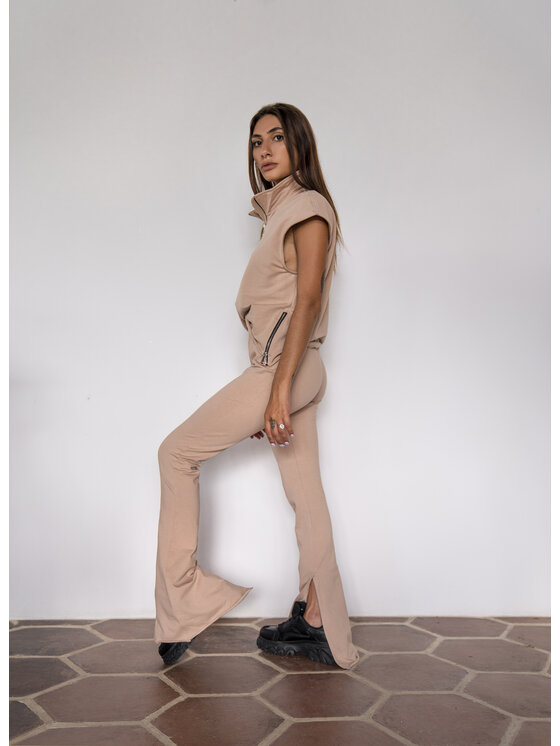 MANDRAGORA MANDRAGORA Teplákové kalhoty Syrenka Béžová Slim Fit