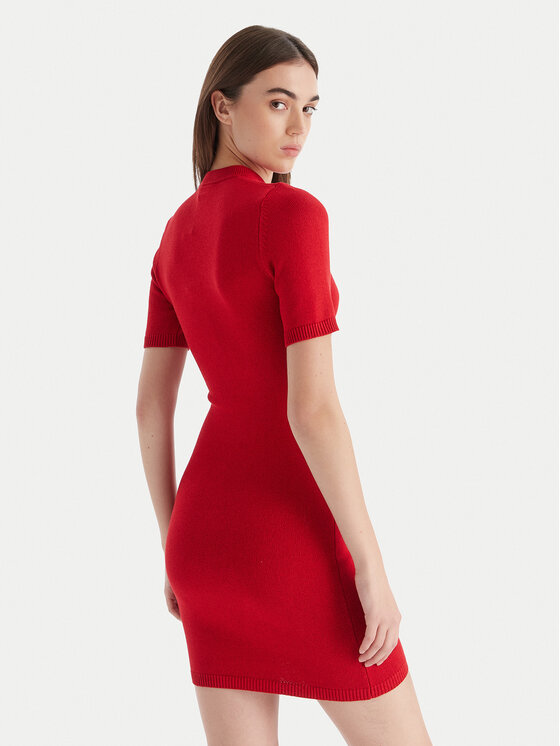HUGO HUGO Strickkleid Sbloggy 50543324 Rot Slim Fit