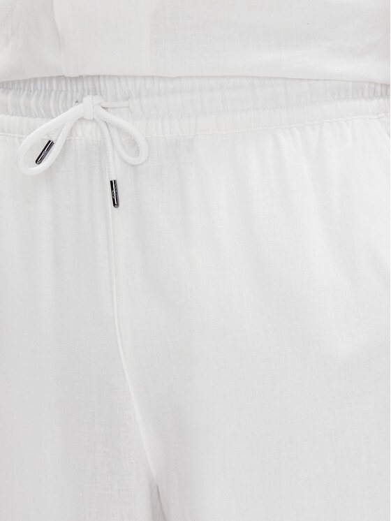Emporio Armani Emporio Armani Bavlnené nohavice EM000586 AF12356 U0002 Biela Regular Fit