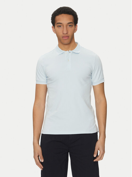 Geox Geox Tricou polo M5510R T3236 F4508 Albastru celest Regular Fit