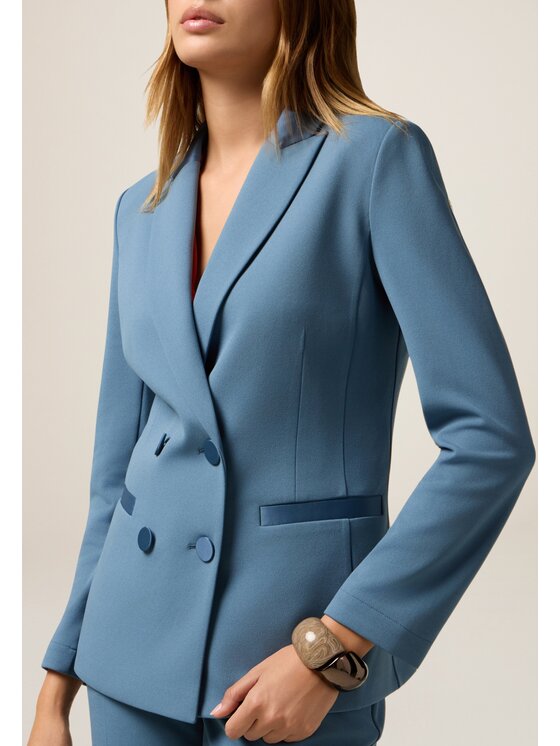 Oltre Oltre Giacca di transizione Q782R004561N004 Turchese Slim Fit