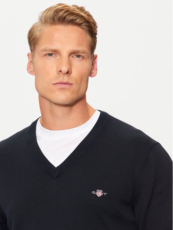 Gant Gant Sveter Classic 8030562 Tmavomodrá Regular Fit