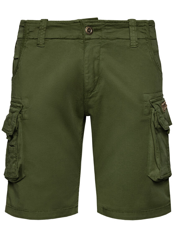 Alpha Industries Alpha Industries Šortky z materiálu Crew 176203 Zelená Slim Fit