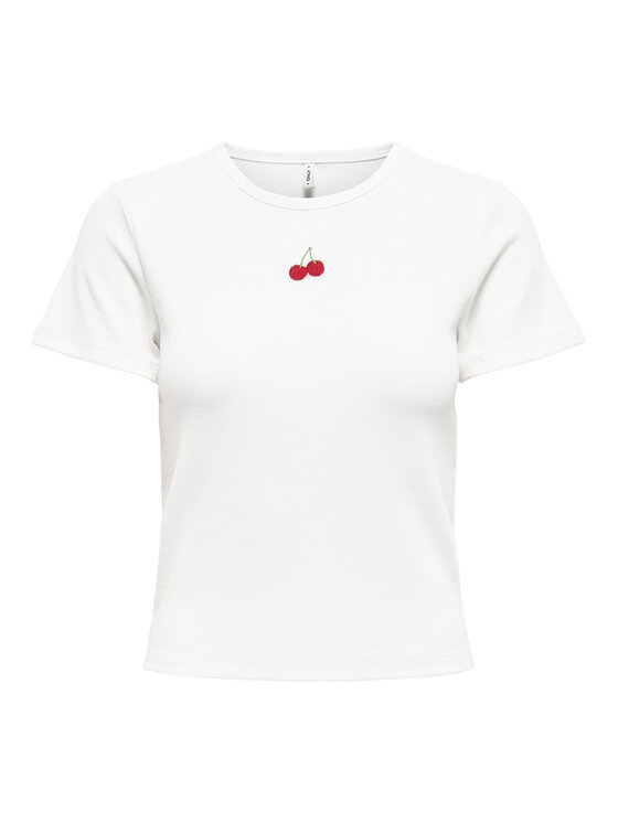 ONLY ONLY T-Shirt Daniella 15350554 Biały Slim Fit