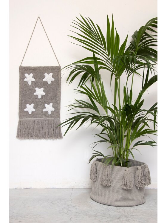 Lorena Canals Lorena Canals Przechowywanie Kosz Basket Tassels Light Grey Szary