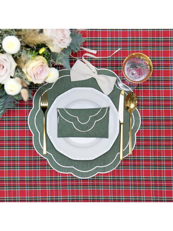 Roseberry Home Roseberry Home Obrus Red Tartan Czerwony