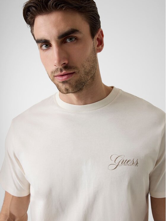 Guess Guess T-Shirt 183047 Beżowy Classic Fit