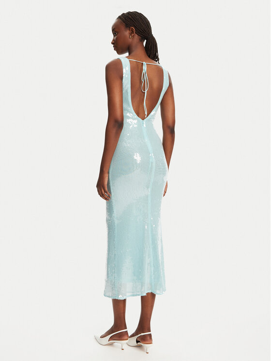 BARDOT BARDOT Cocktail obleka Isha Sequin 59272DB Turkizna Slim Fit